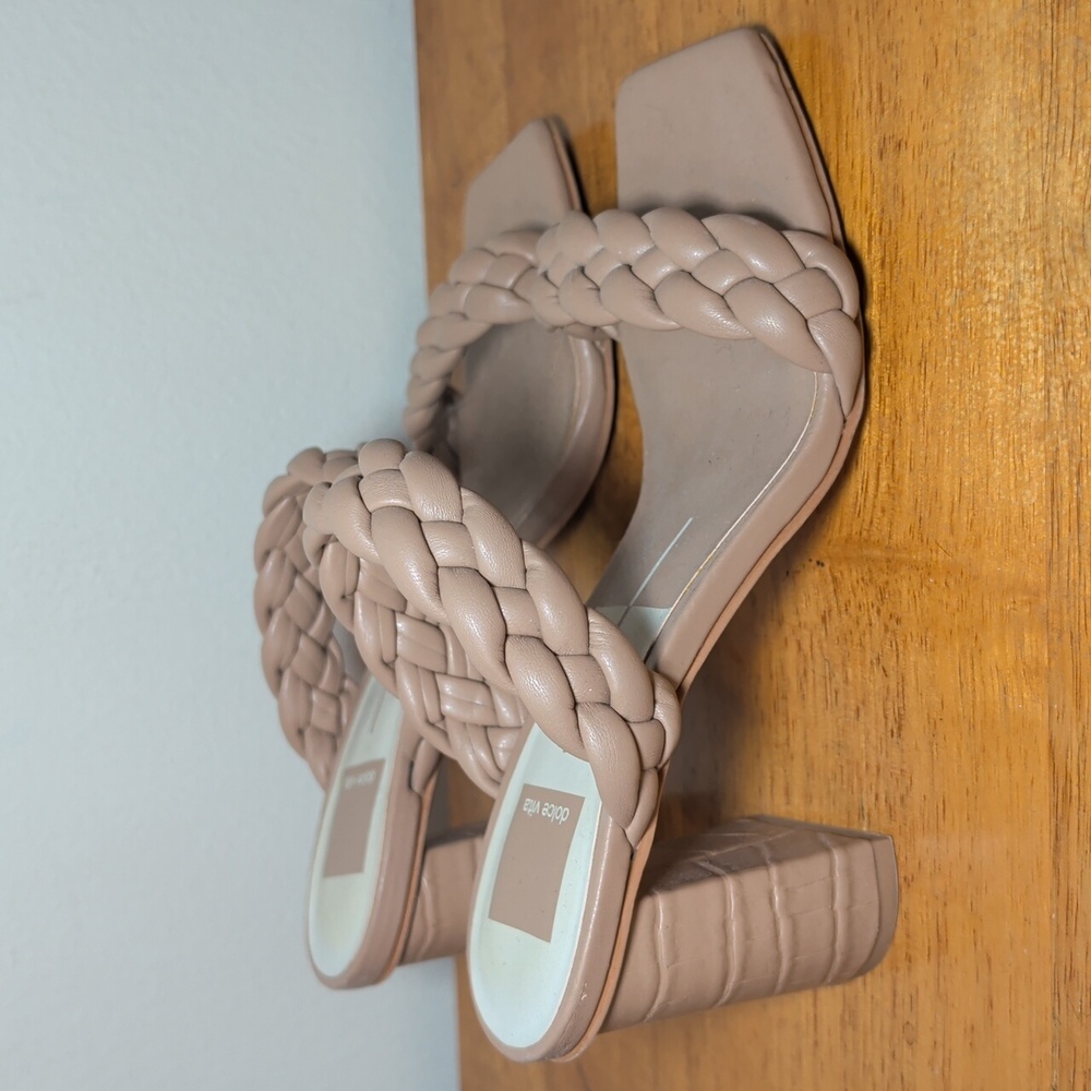 Dolce Vita Paily Braided Sandals Tan 3" Block Heel Summer Women's Size 6.5 - Picture 3 of 7